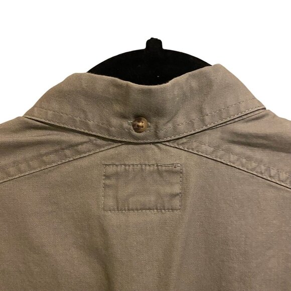 Cabelas Army Green‎ Lightweight Long Sleeve Button Up Shirt Sz M Tall Outdoor - Picture 10 of 11